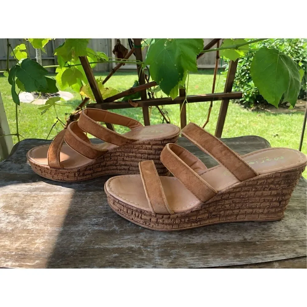 Mariella Leather And Suede Wedged Made In Italy 7